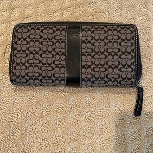 Coach zip around wallet-logo fabric